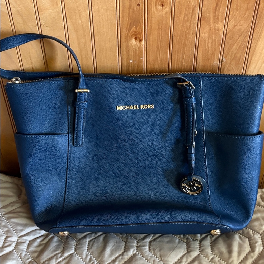 Michael Kors Navy Blue Tote Bag